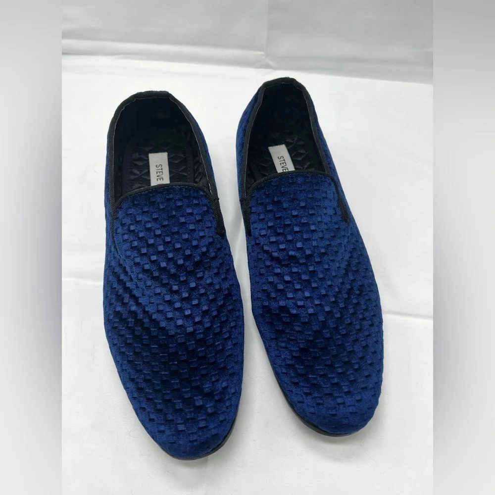 Men's Steve Madden Blue Velvet Lifted Slip-On Loafer Dress Shoes Sizes 8 (MB1)